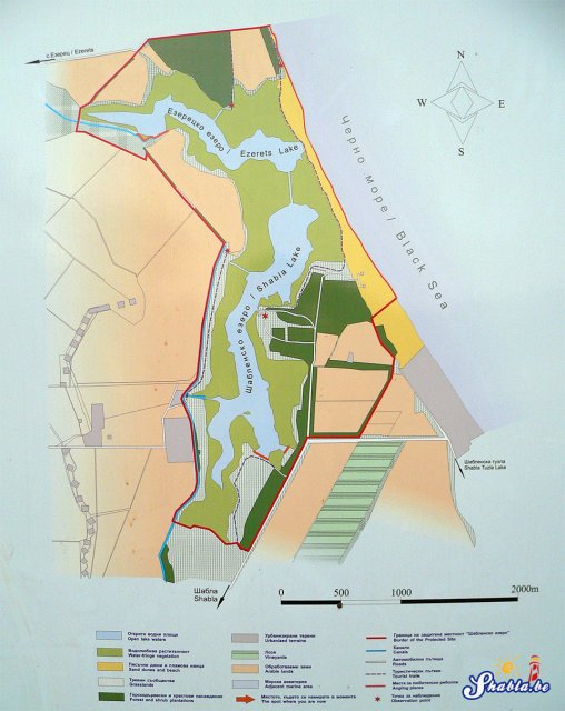 Map of Shabla lake protected site